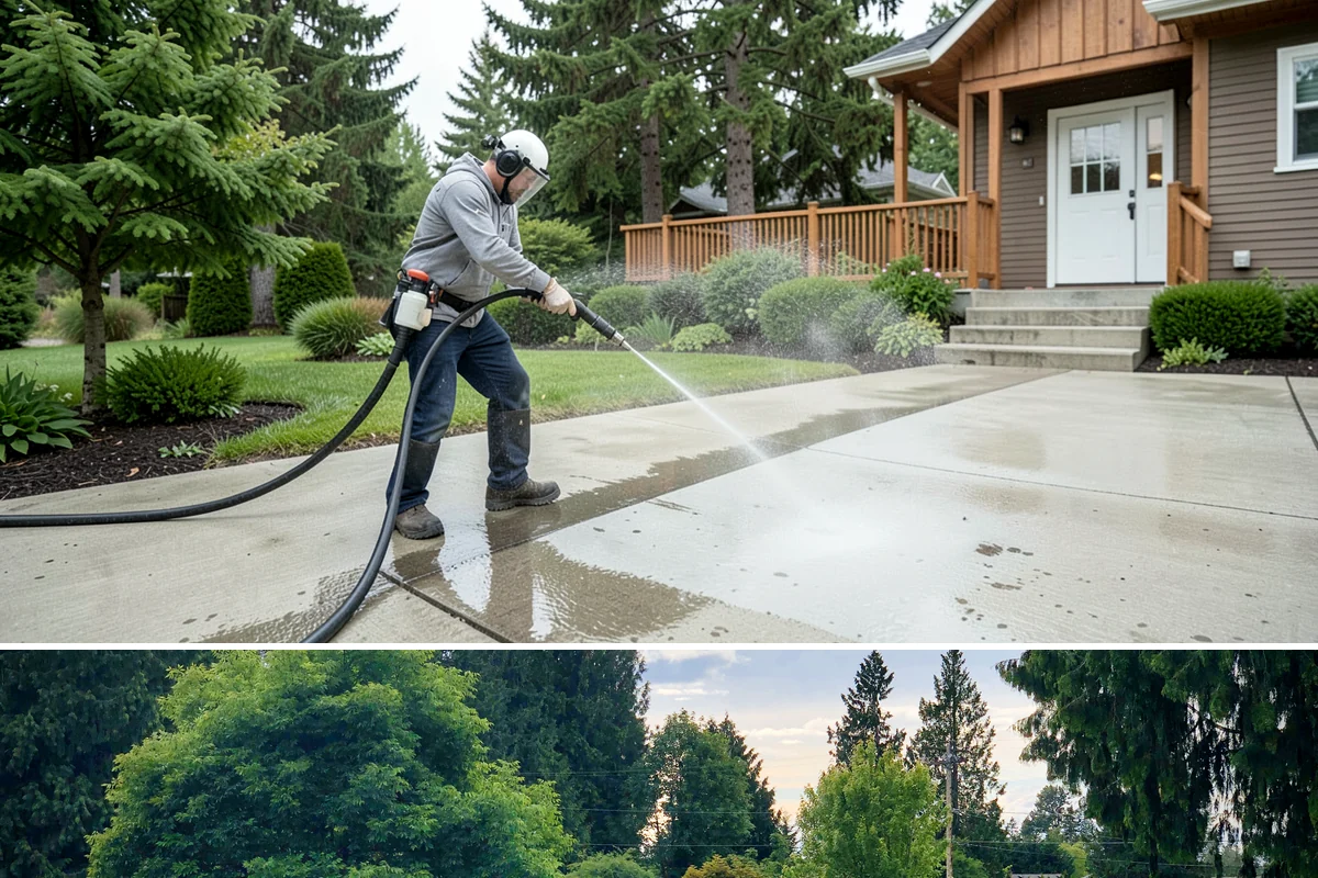 Sidewalk Gum Removal in Bonney Lake, Pierce County, WA - Gum removal works year-round but is most efficient in warmer months when heat softens deposits faster.