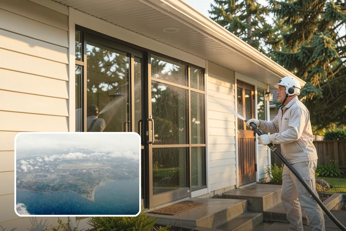 Sidewalk Gum Removal in Burien, King County, WA - Removes unsightly black gum spots completely