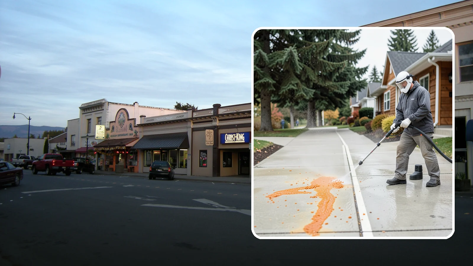 Sidewalk Gum Removal in Burlington, Skagit County, WA - We blast away stuck-on gum from Washington commercial sidewalks, leaving smooth, spot-free walkways for your customers.