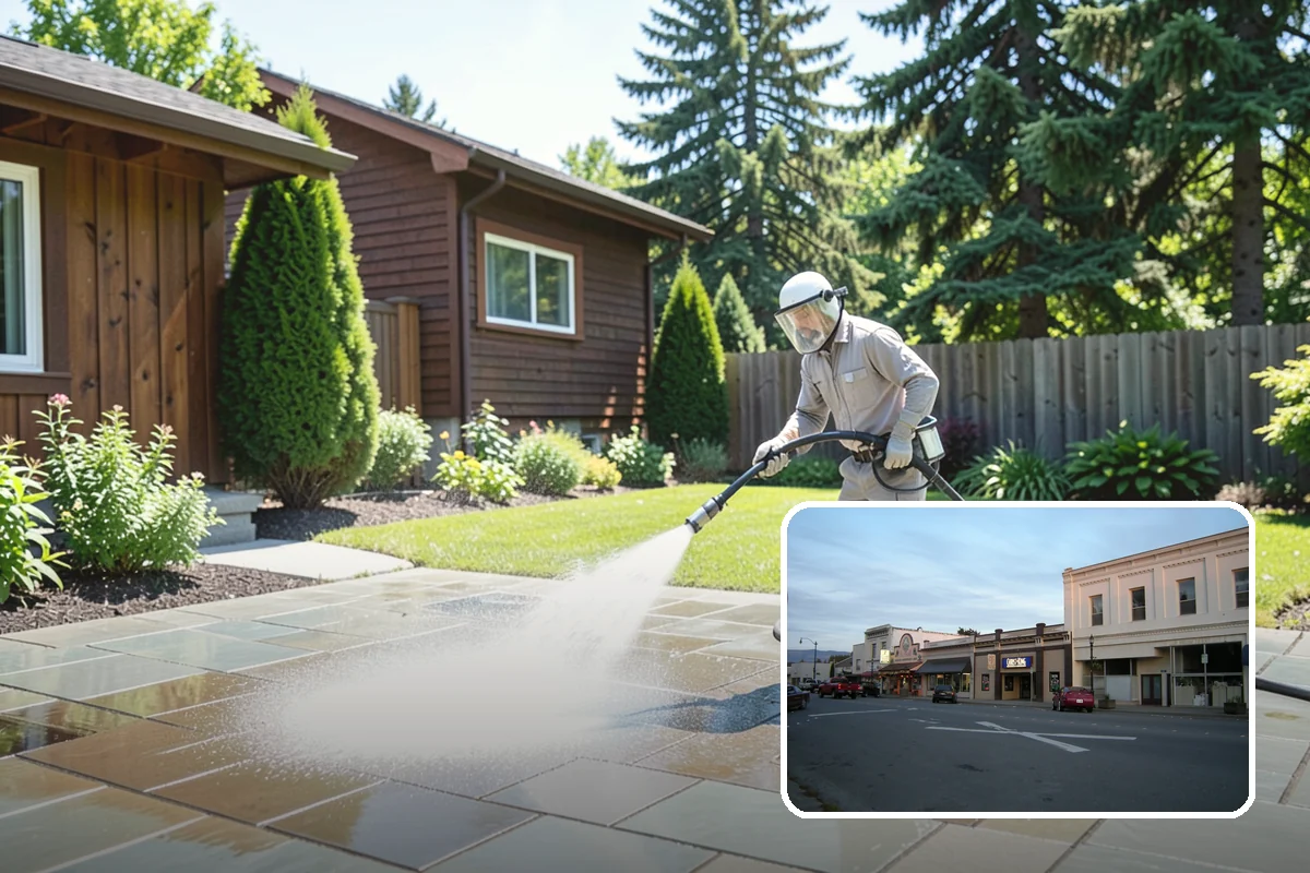 Sidewalk Gum Removal in Burlington, Skagit County, WA - Removes unsightly black gum spots completely