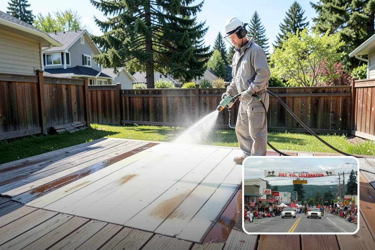 Sidewalk Gum Removal in Carnation, King County, WA - Removes unsightly black gum spots completely
