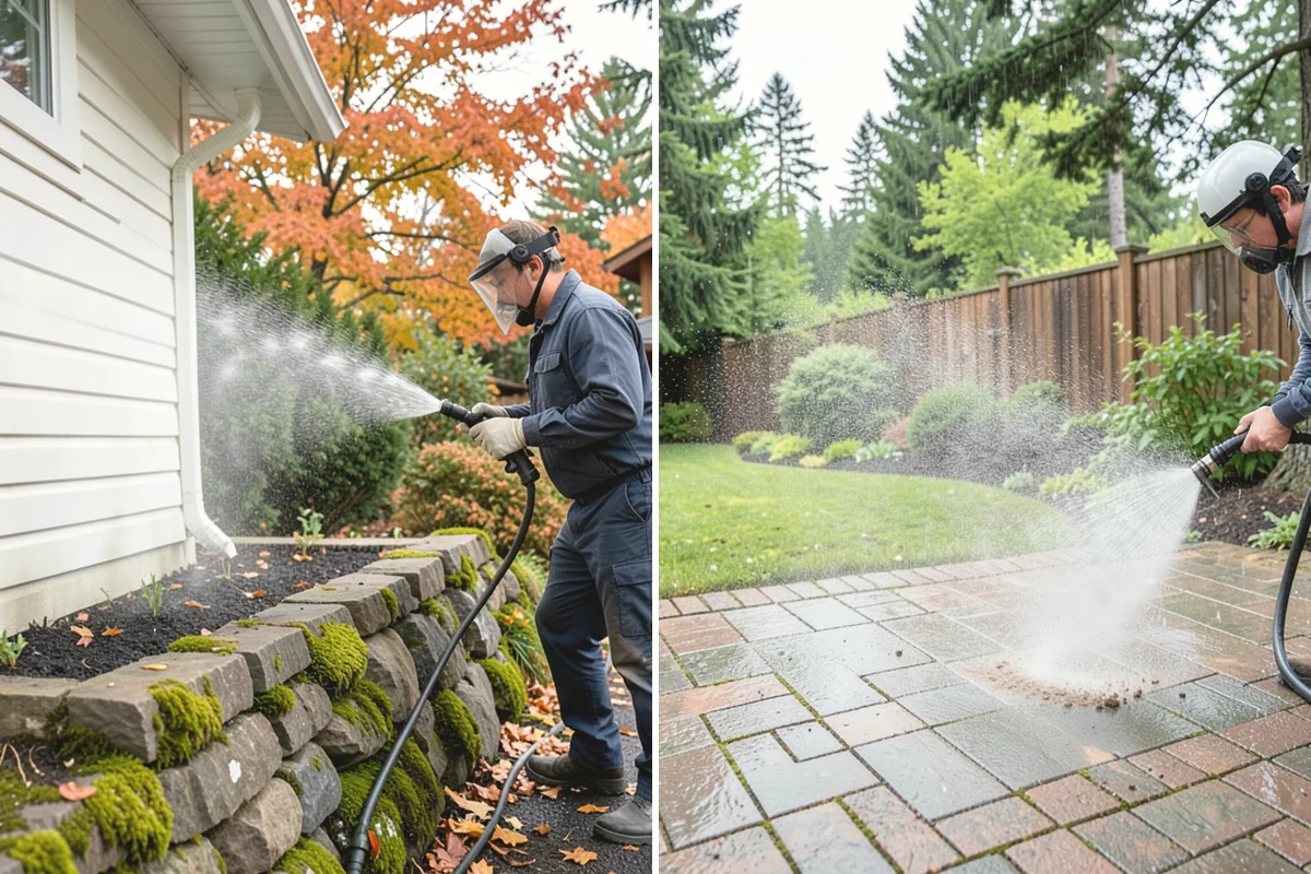 Sidewalk Gum Removal in Carnation, King County, WA - Mark and count gum spots along the walkway