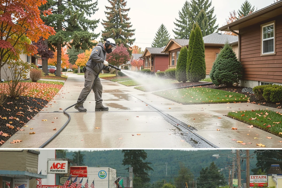Sidewalk Gum Removal in Carnation, King County, WA - Gum removal works year-round but is most efficient in warmer months when heat softens deposits faster.