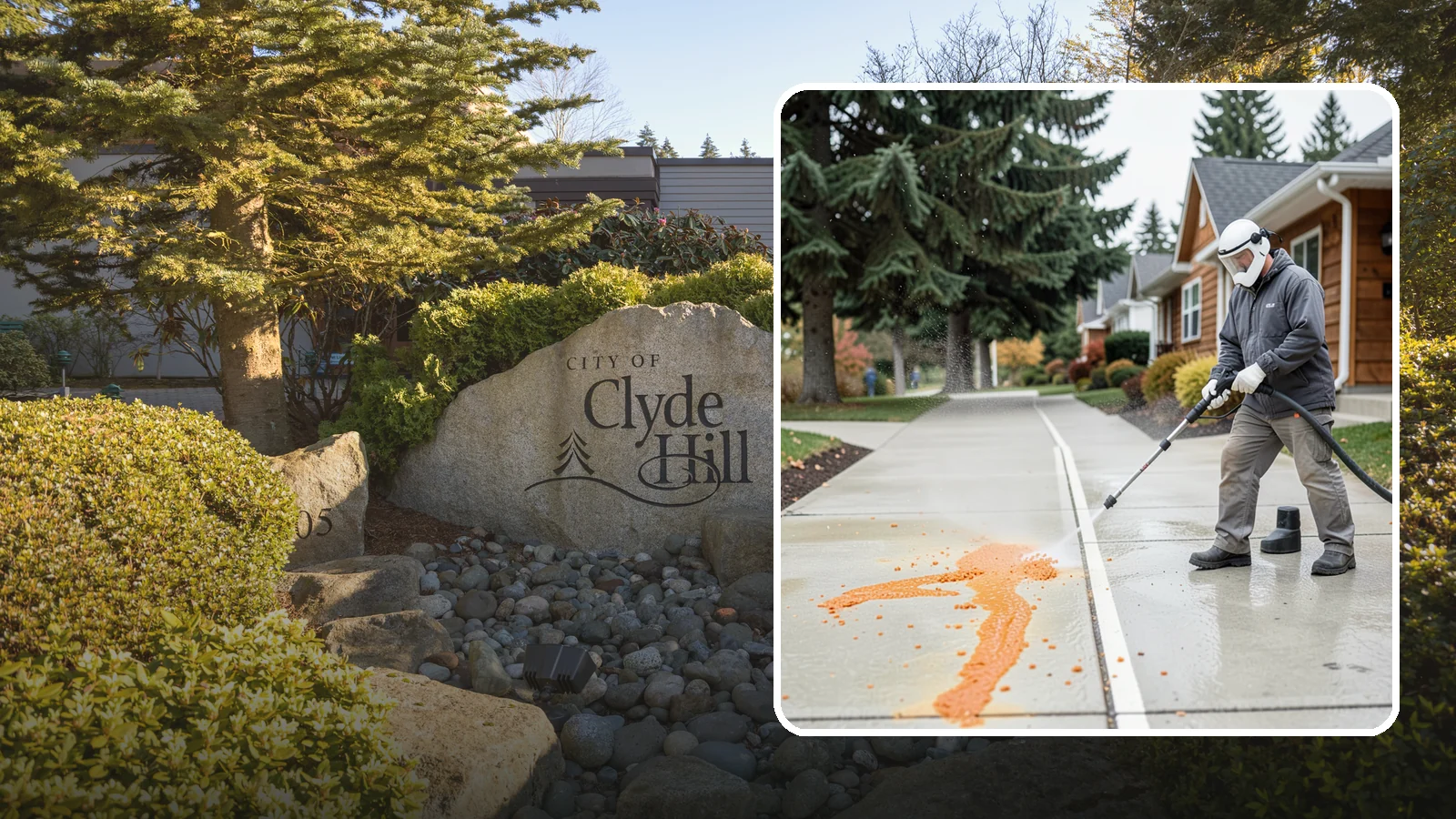 Sidewalk Gum Removal in Clyde Hill, King County, WA - We blast away stuck-on gum from Washington commercial sidewalks, leaving smooth, spot-free walkways for your customers.