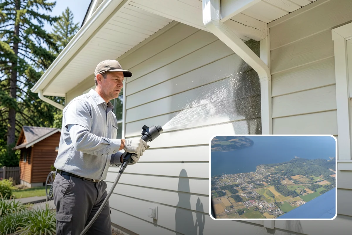 Sidewalk Gum Removal in Coupeville, Island County, WA - Removes unsightly black gum spots completely