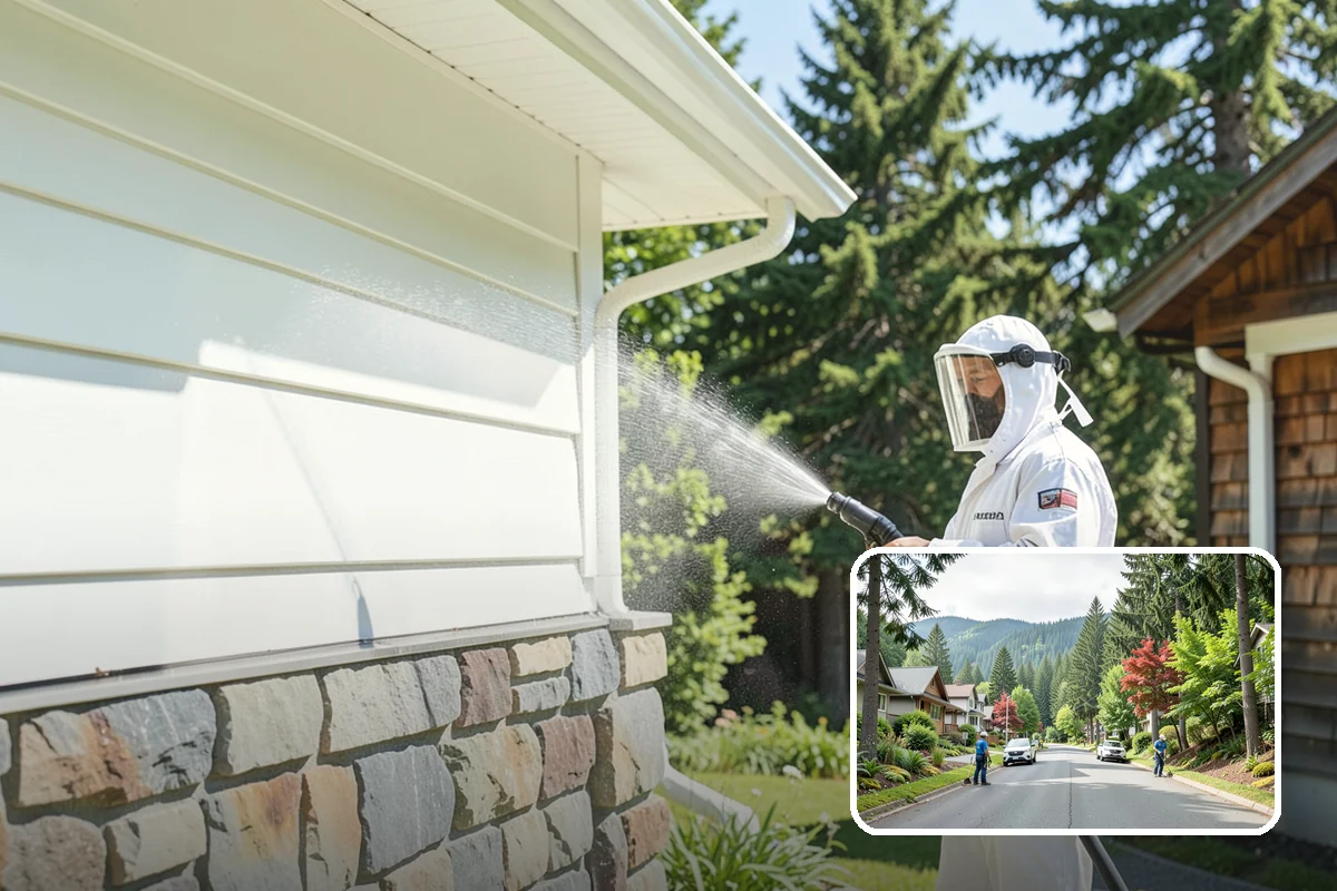Sidewalk Gum Removal in Darrington, Snohomish County, WA - Removes unsightly black gum spots completely