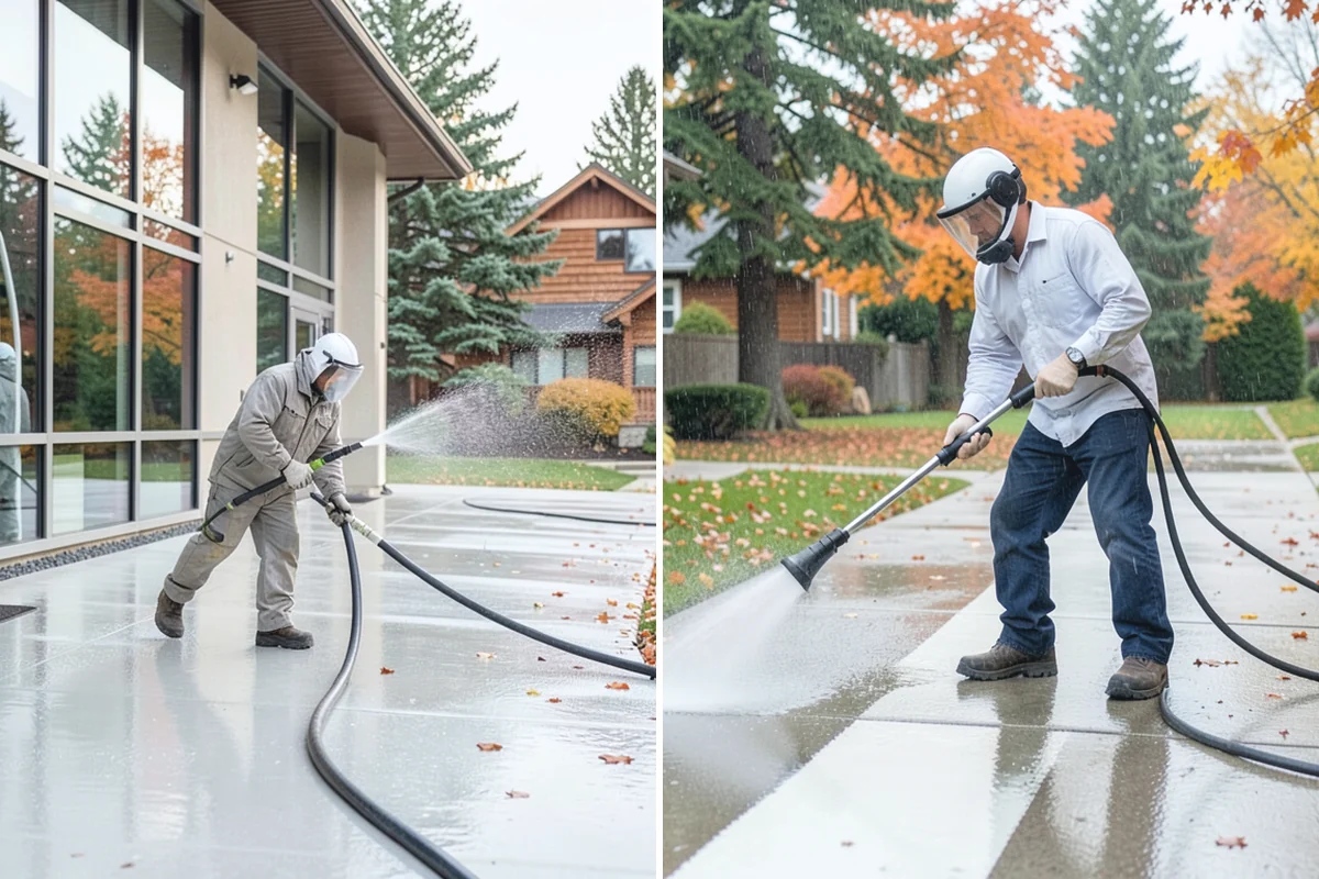 Sidewalk Gum Removal in Darrington, Snohomish County, WA - Mark and count gum spots along the walkway