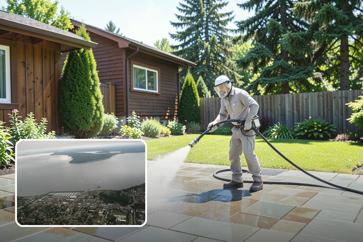Sidewalk Gum Removal in Des Moines, King County, WA - Removes unsightly black gum spots completely