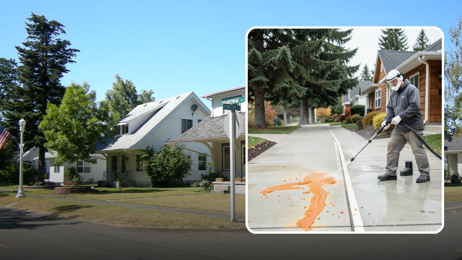 Sidewalk Gum Removal in DuPont, Pierce County, WA - We blast away stuck-on gum from Washington commercial sidewalks, leaving smooth, spot-free walkways for your customers.