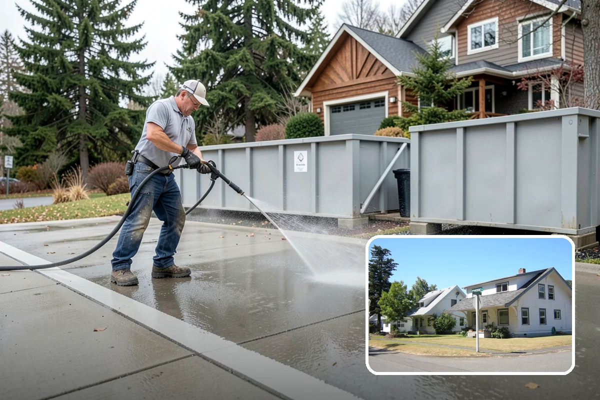 Sidewalk Gum Removal in DuPont, Pierce County, WA - Removes unsightly black gum spots completely