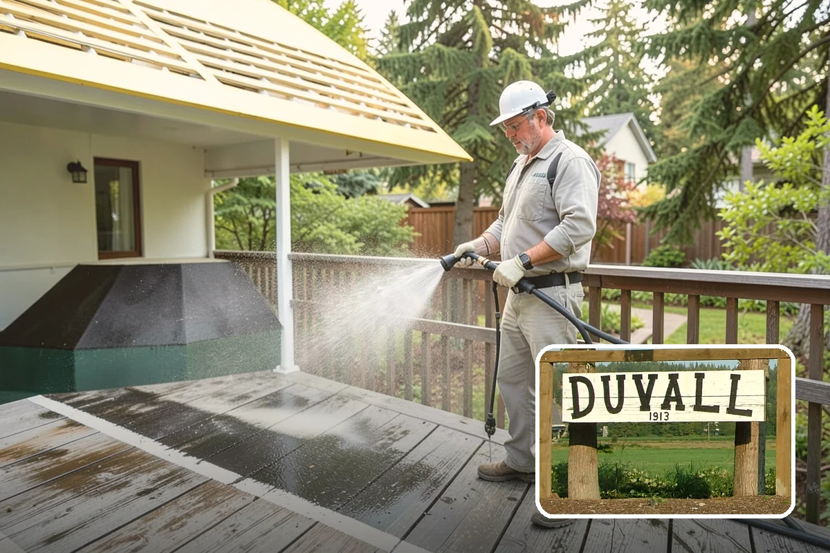 Sidewalk Gum Removal in Duvall, King County, WA - Removes unsightly black gum spots completely