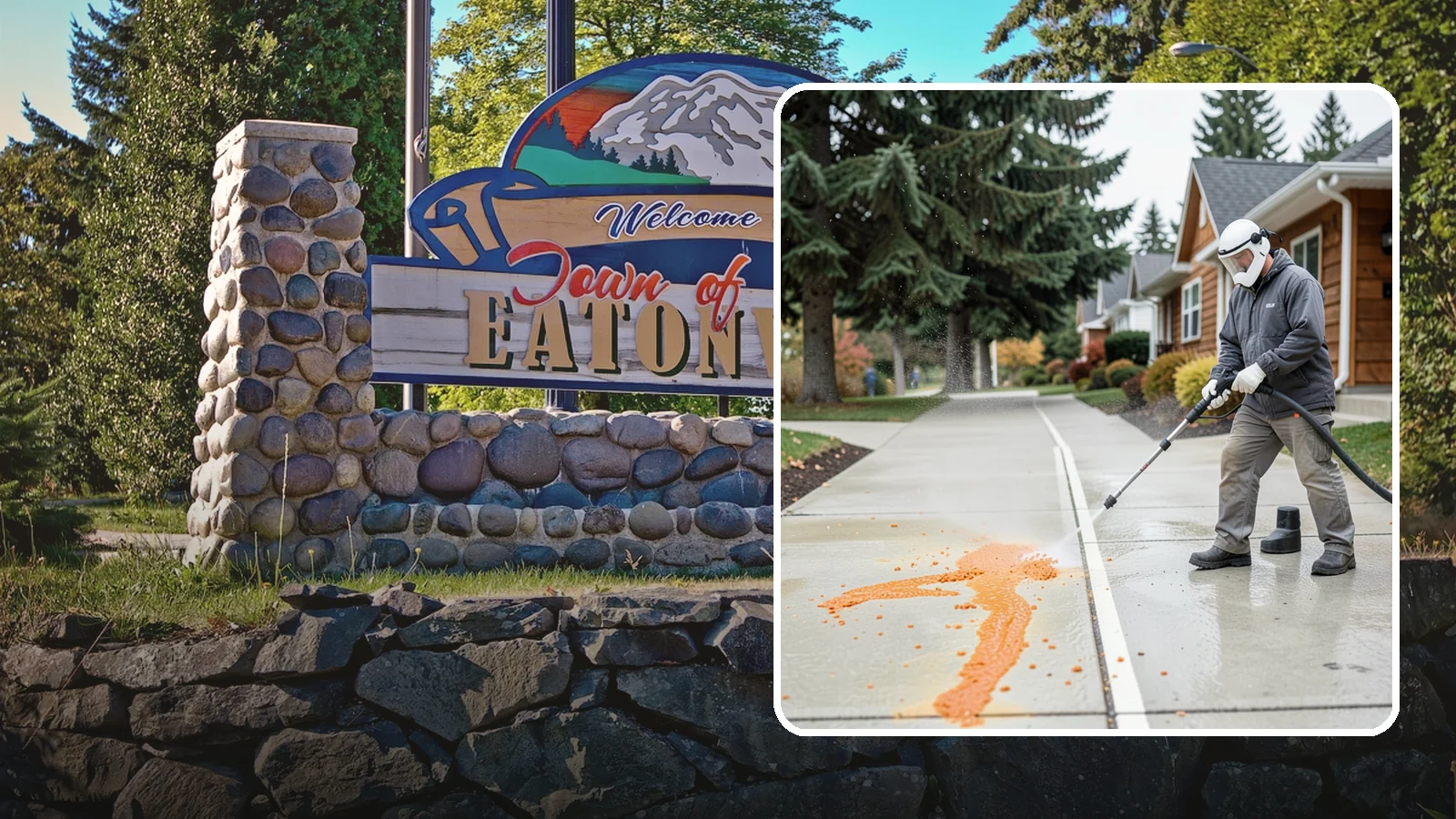 Sidewalk Gum Removal in Eatonville, Pierce County, WA - We blast away stuck-on gum from Washington commercial sidewalks, leaving smooth, spot-free walkways for your customers.