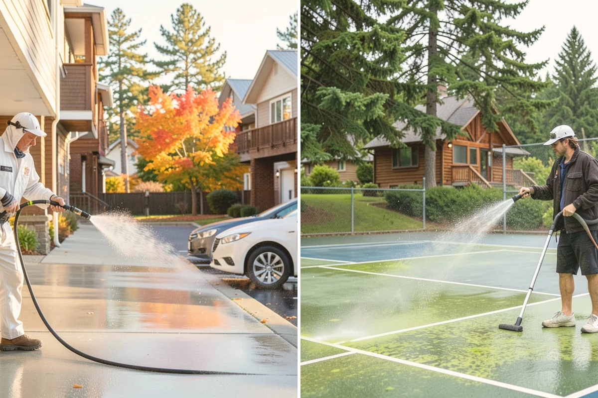 Sidewalk Gum Removal in Eatonville, Pierce County, WA - Mark and count gum spots along the walkway