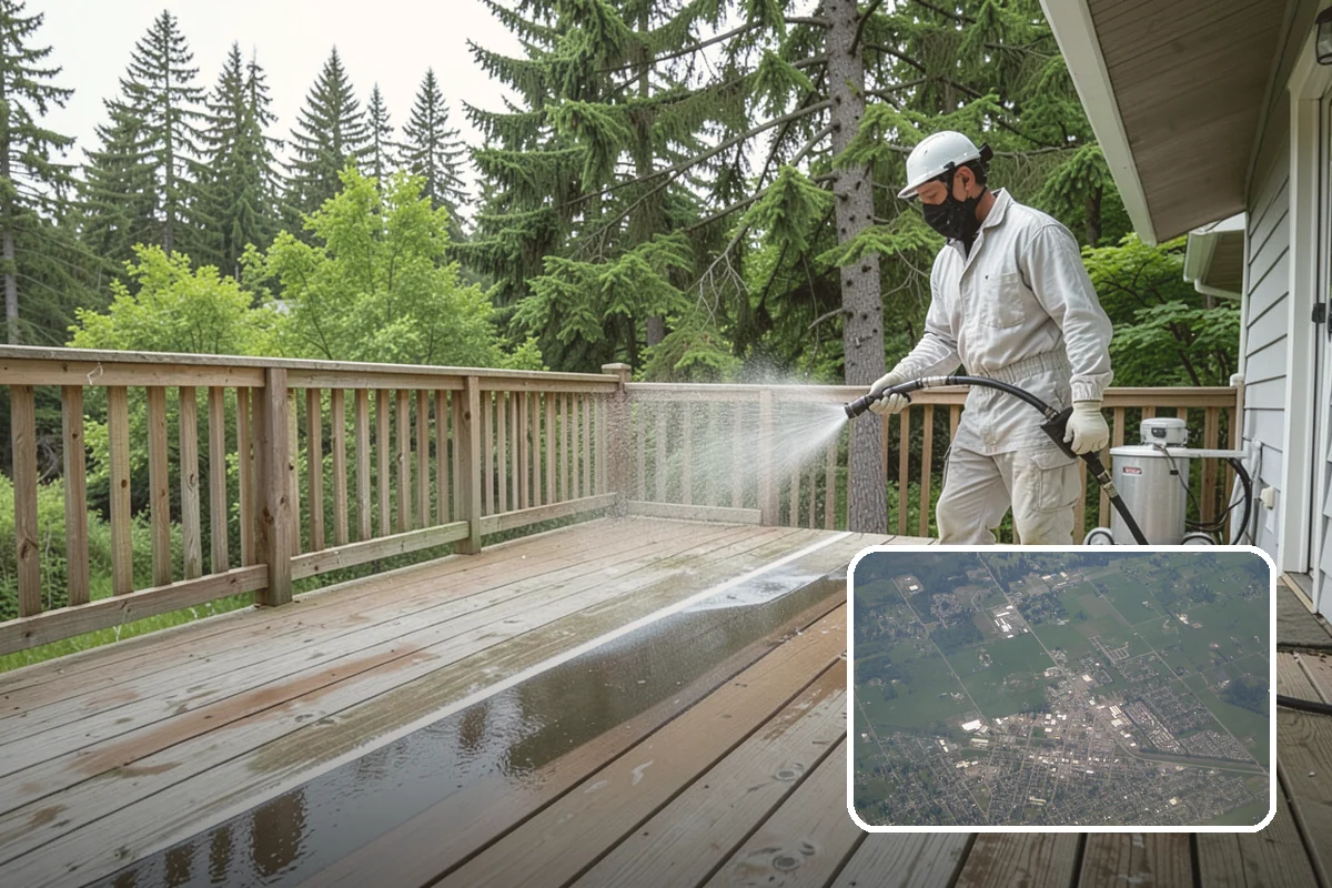 Sidewalk Gum Removal in Enumclaw, King County, WA - Removes unsightly black gum spots completely
