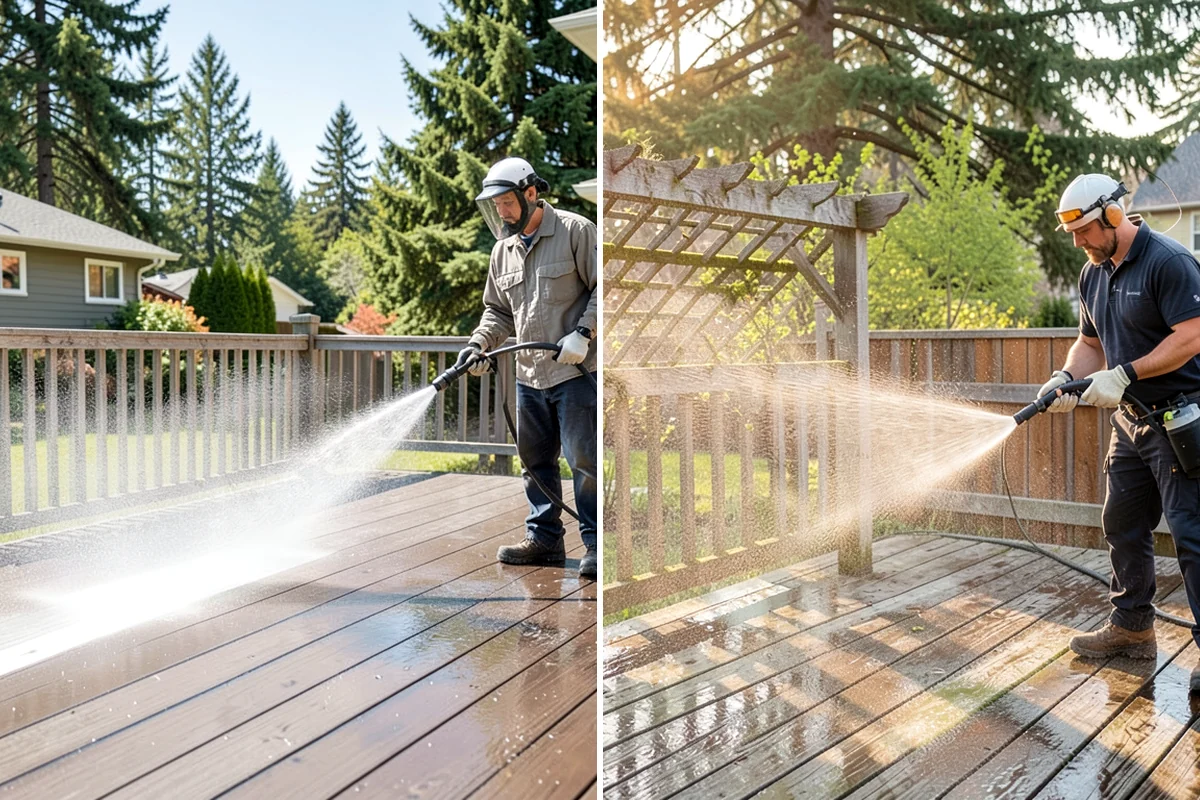 Sidewalk Gum Removal in Enumclaw, King County, WA - Mark and count gum spots along the walkway