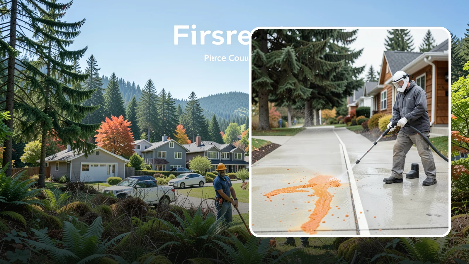 Sidewalk Gum Removal in Fircrest, Pierce County, WA - We blast away stuck-on gum from Washington commercial sidewalks, leaving smooth, spot-free walkways for your customers.