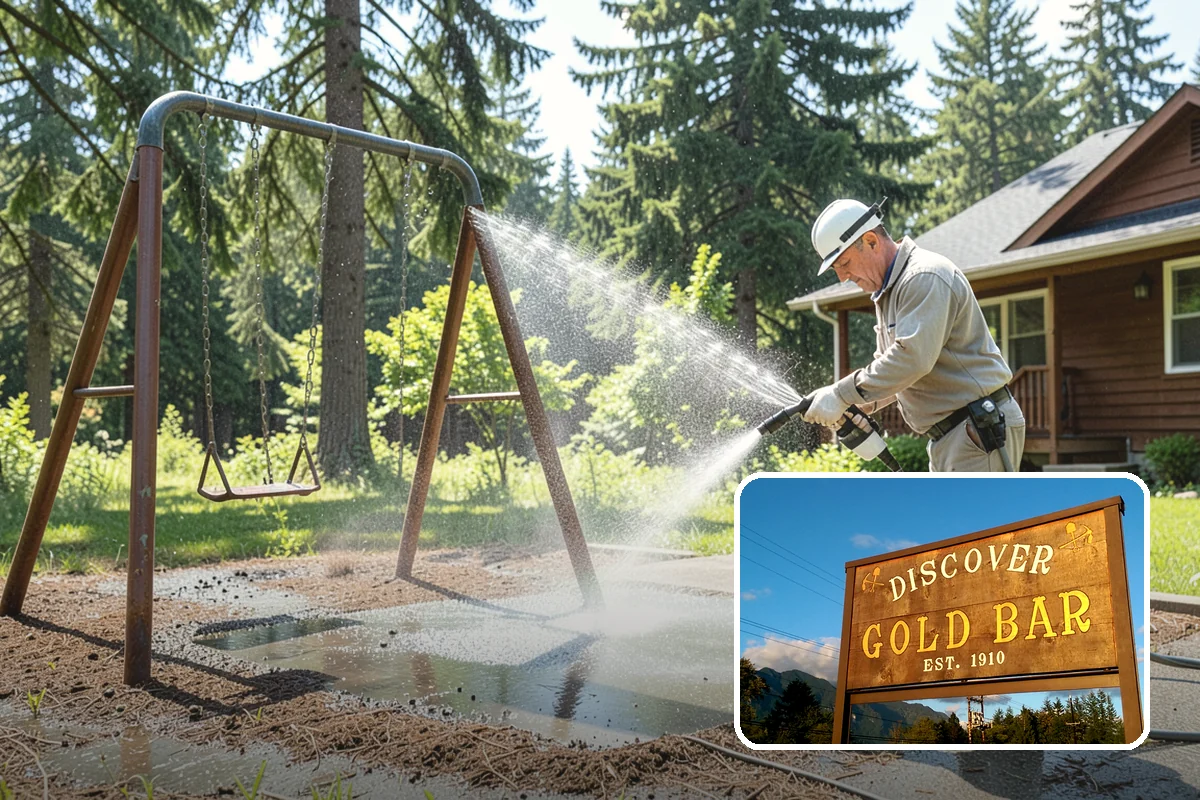 Sidewalk Gum Removal in Gold Bar, Snohomish County, WA - Removes unsightly black gum spots completely