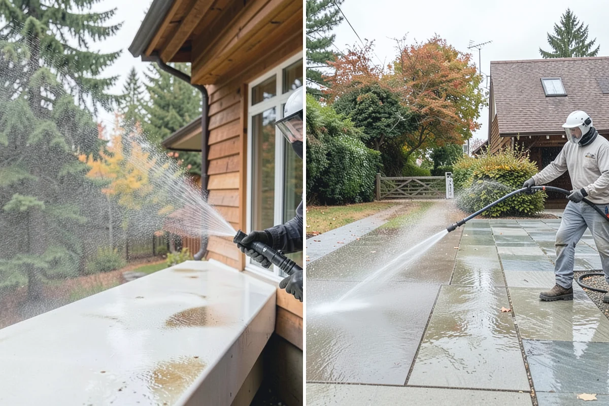 Sidewalk Gum Removal in Granite Falls, Snohomish County, WA - Mark and count gum spots along the walkway
