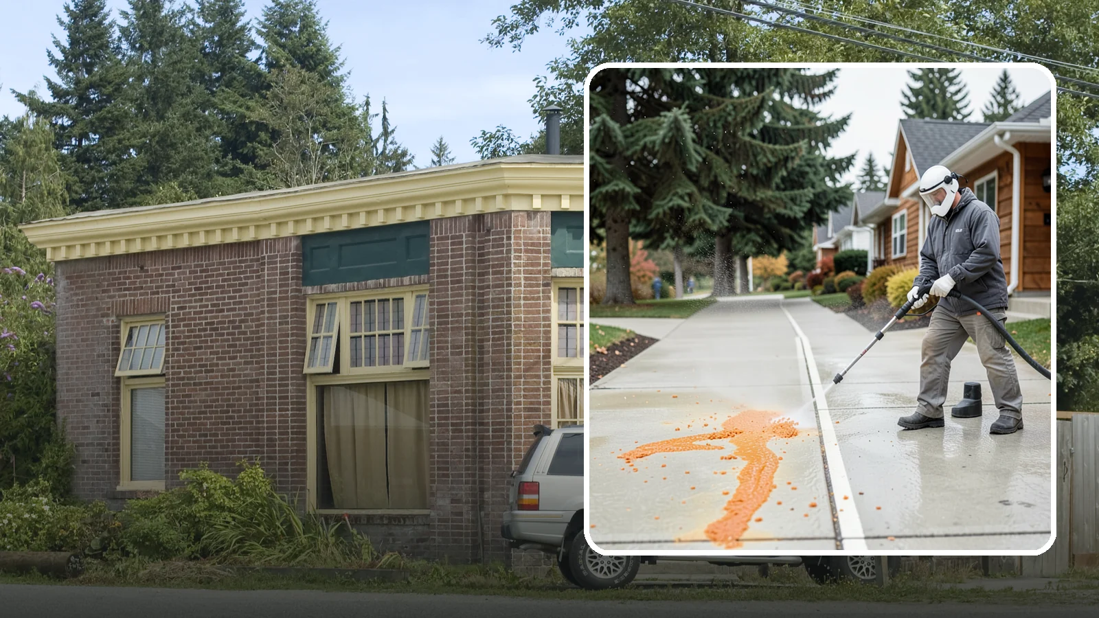 Sidewalk Gum Removal in Hamilton, Skagit County, WA - We blast away stuck-on gum from Washington commercial sidewalks, leaving smooth, spot-free walkways for your customers.