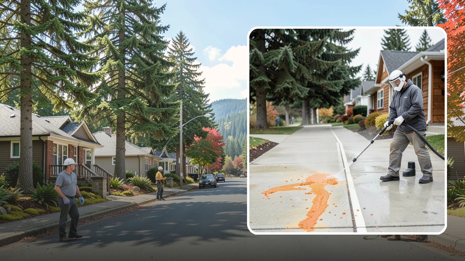 Sidewalk Gum Removal in Hunts Point, King County, WA - We blast away stuck-on gum from Washington commercial sidewalks, leaving smooth, spot-free walkways for your customers.