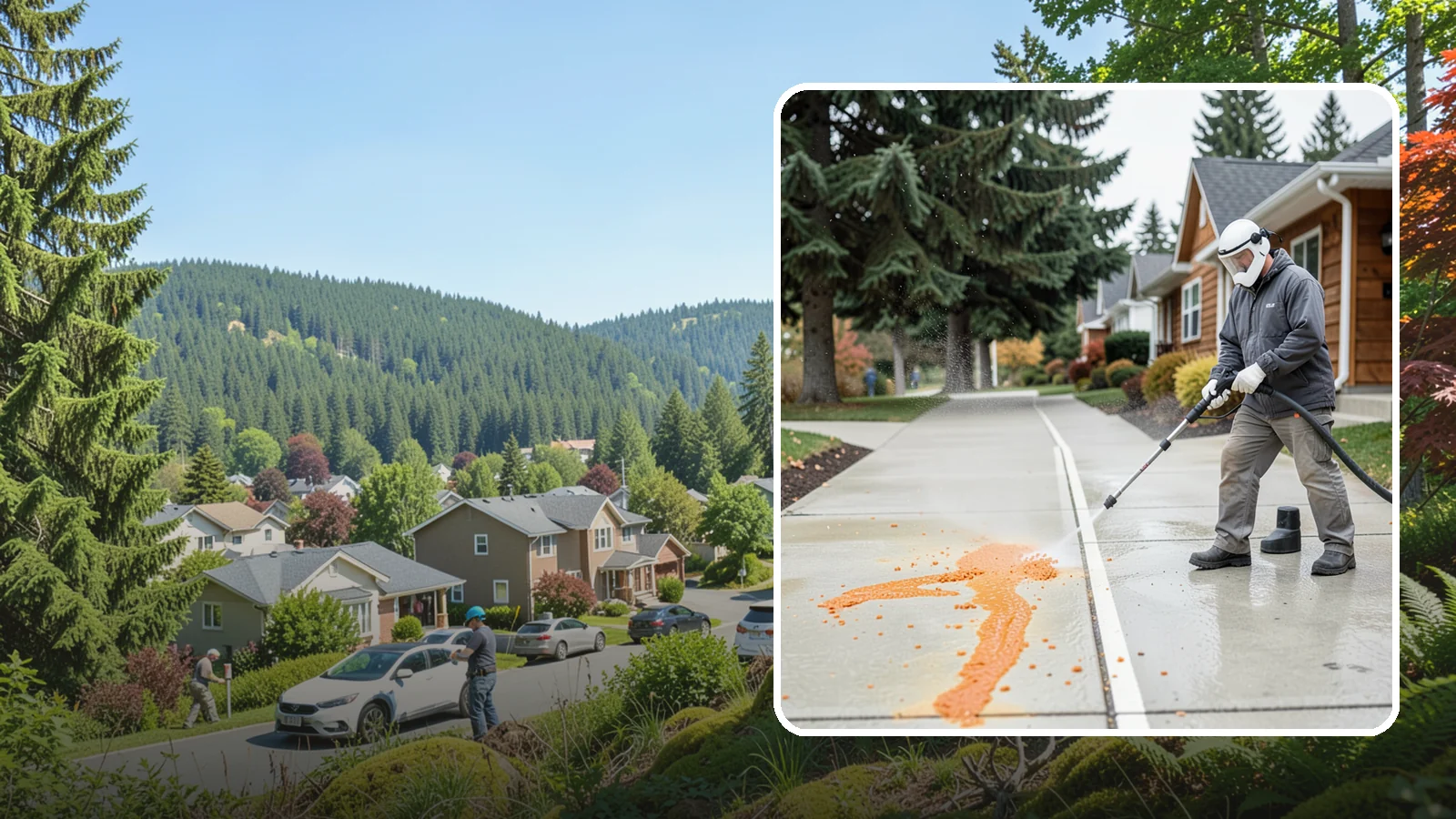 Sidewalk Gum Removal in Index, Snohomish County, WA - We blast away stuck-on gum from Washington commercial sidewalks, leaving smooth, spot-free walkways for your customers.