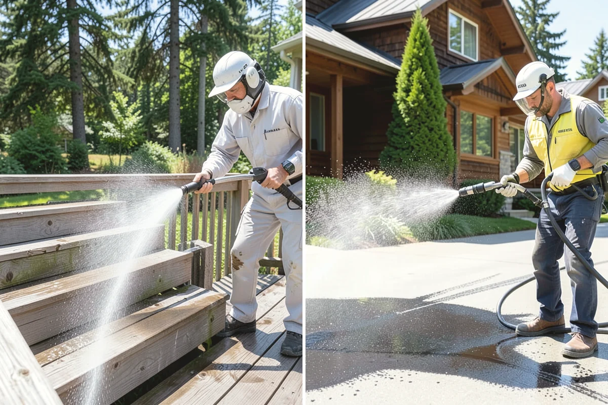 Sidewalk Gum Removal in Issaquah, King County, WA - Mark and count gum spots along the walkway
