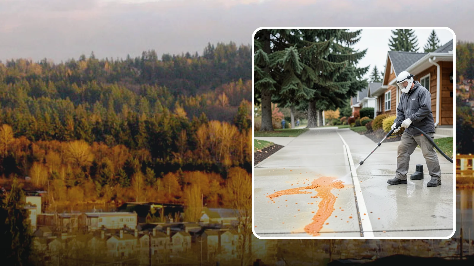 Sidewalk Gum Removal in Kenmore, King County, WA - We blast away stuck-on gum from Washington commercial sidewalks, leaving smooth, spot-free walkways for your customers.