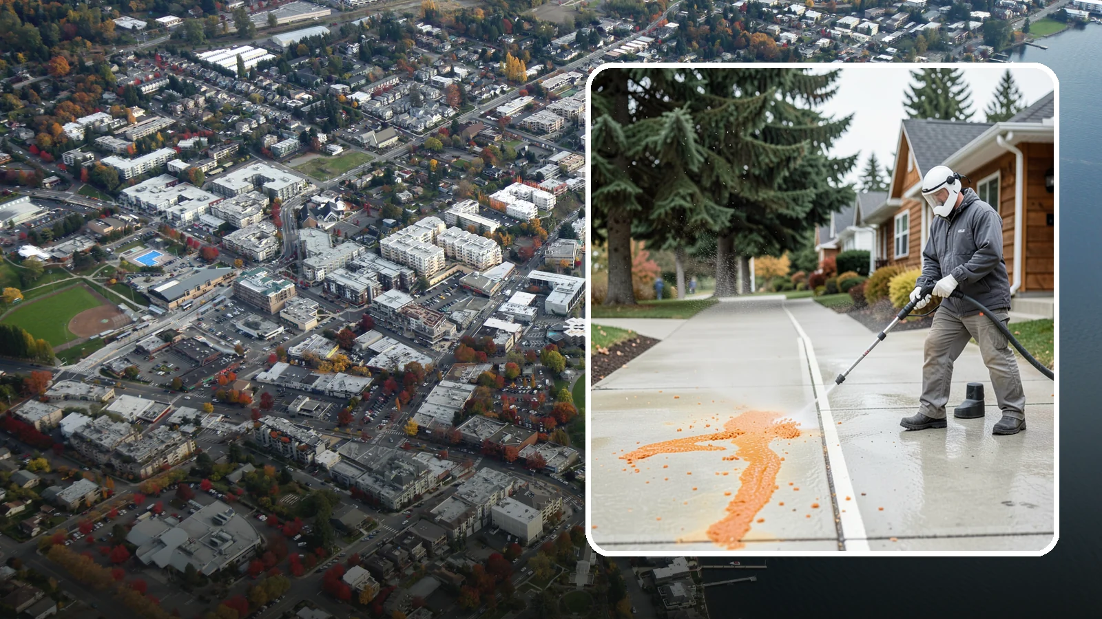 Sidewalk Gum Removal in Kirkland, King County, WA - We blast away stuck-on gum from Washington commercial sidewalks, leaving smooth, spot-free walkways for your customers.