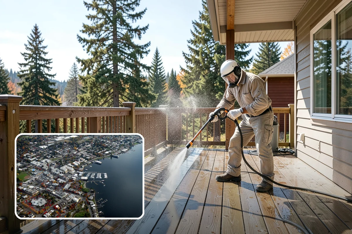 Sidewalk Gum Removal in Kirkland, King County, WA - Removes unsightly black gum spots completely