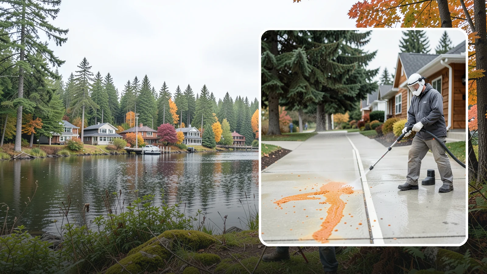 Sidewalk Gum Removal in La Conner, Skagit County, WA - We blast away stuck-on gum from Washington commercial sidewalks, leaving smooth, spot-free walkways for your customers.