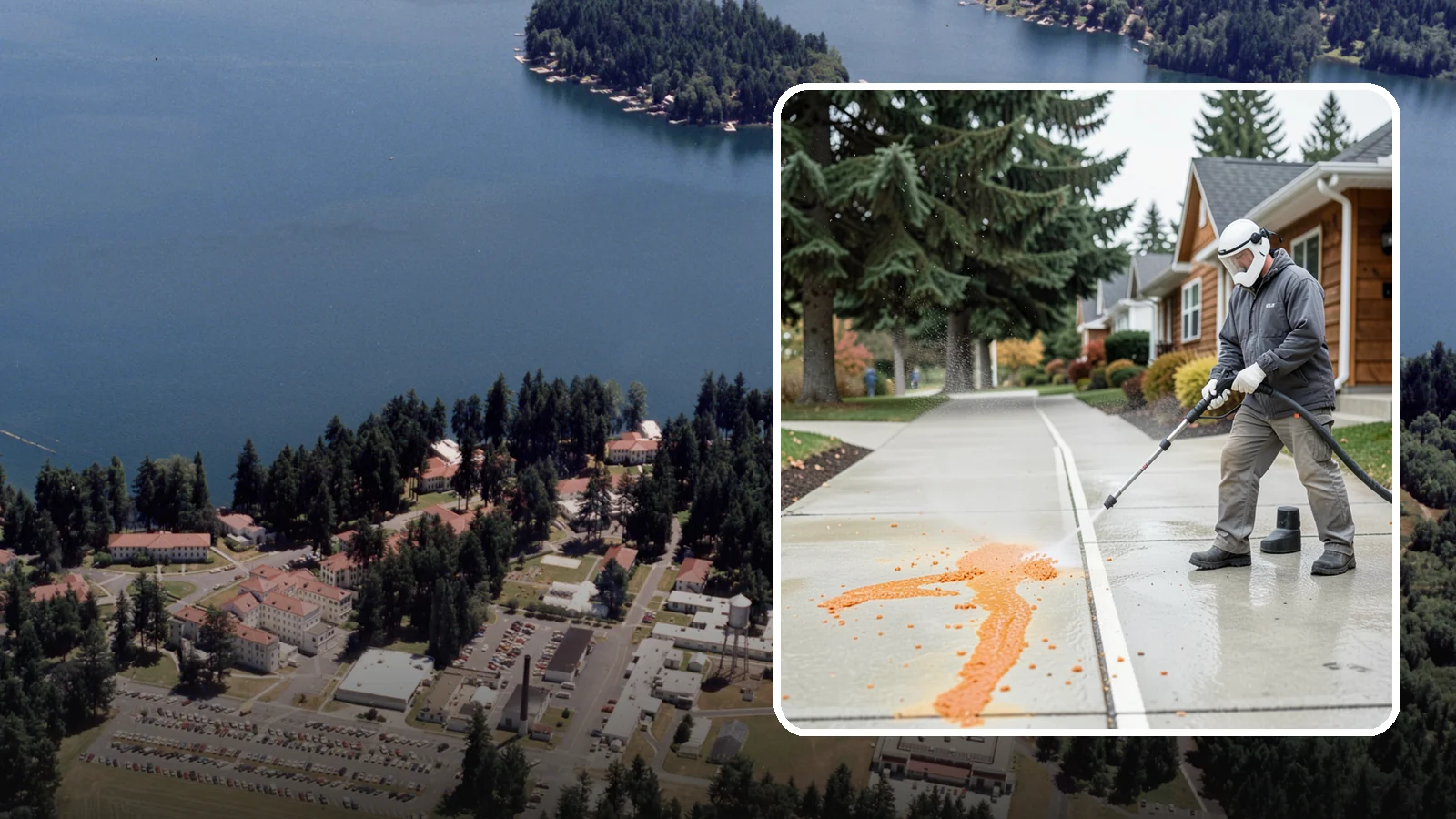 Sidewalk Gum Removal in Lakewood, Pierce County, WA - We blast away stuck-on gum from Washington commercial sidewalks, leaving smooth, spot-free walkways for your customers.