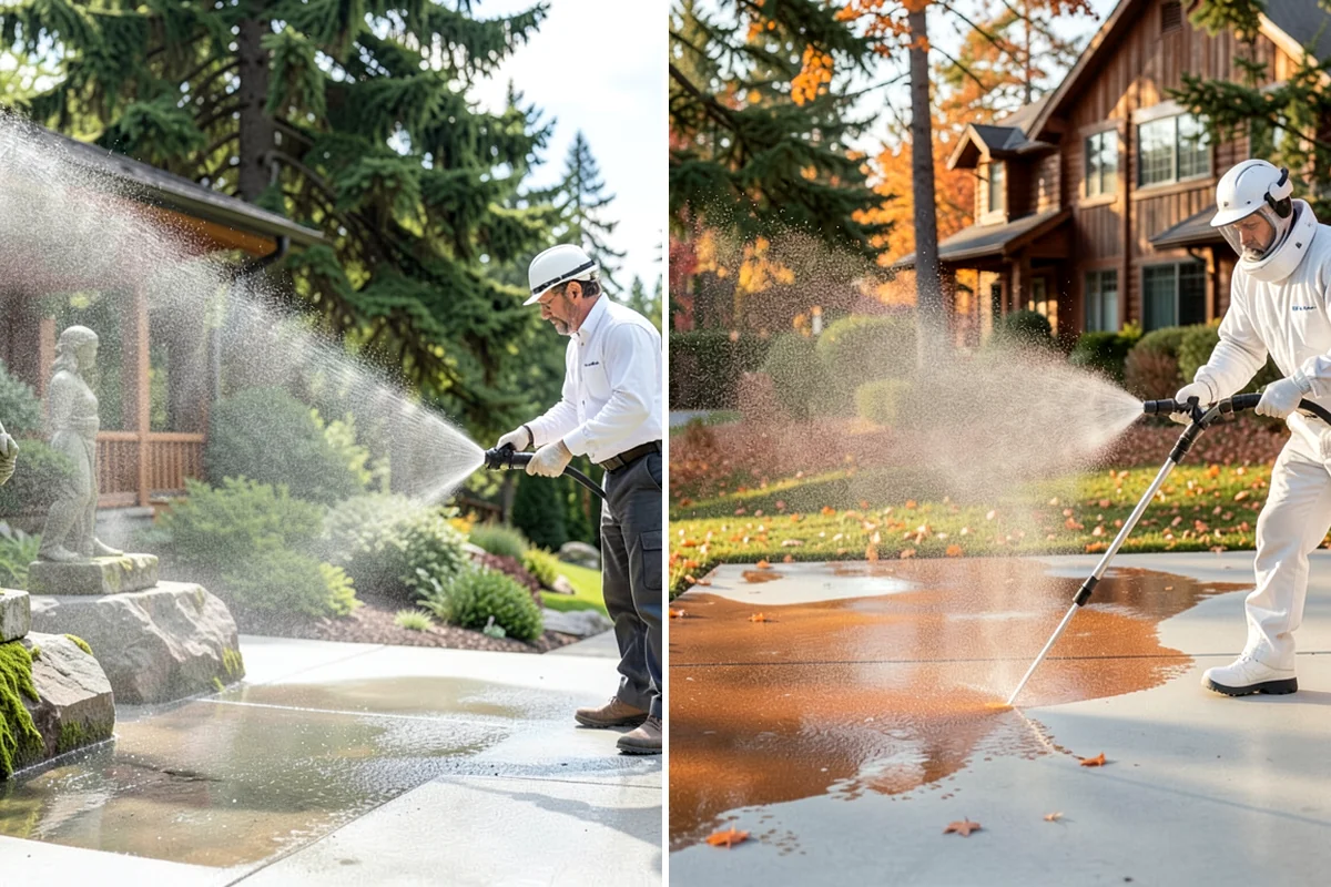 Sidewalk Gum Removal in Lakewood, Pierce County, WA - Mark and count gum spots along the walkway