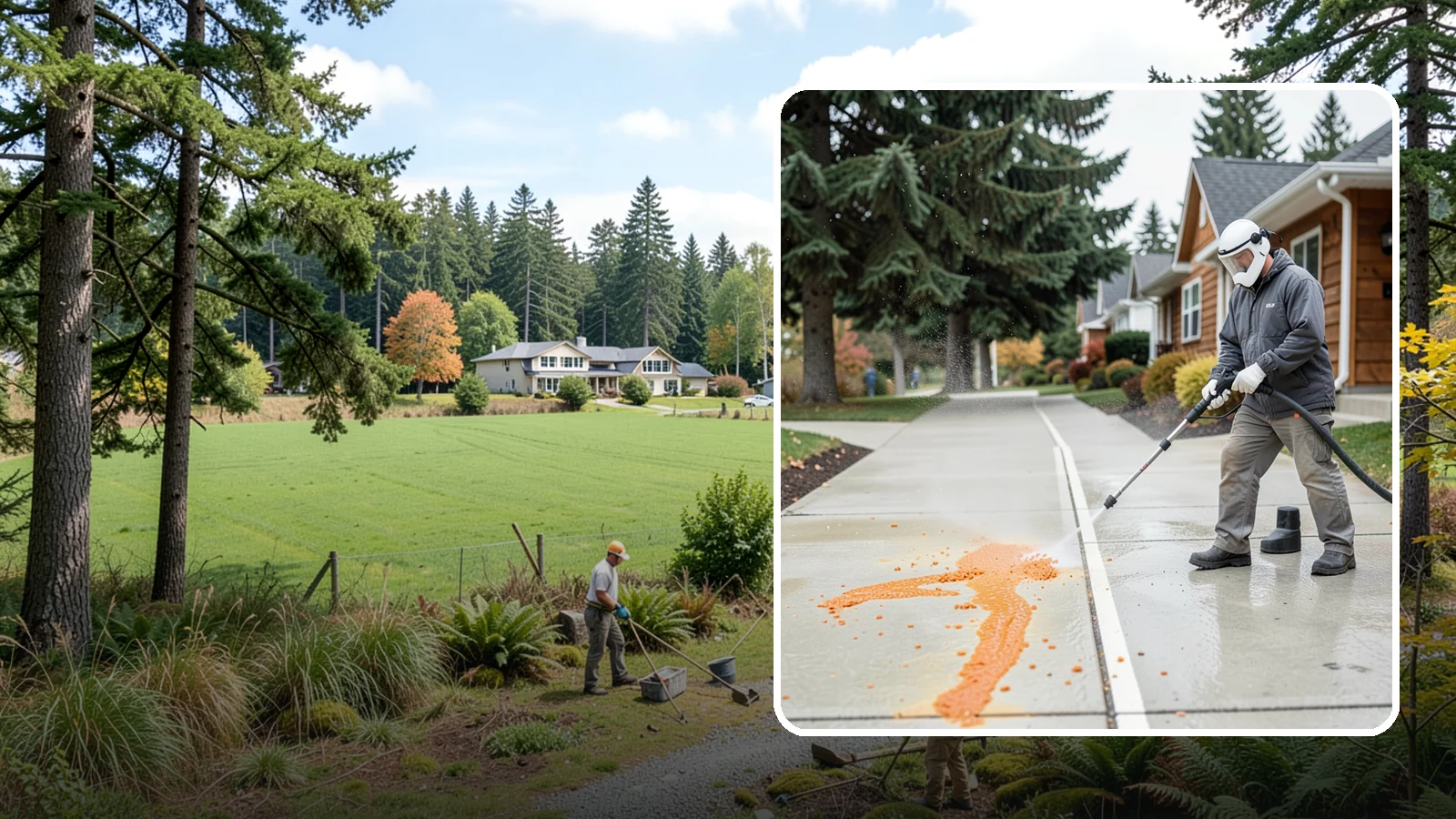 Sidewalk Gum Removal in Lyman, Skagit County, WA - We blast away stuck-on gum from Washington commercial sidewalks, leaving smooth, spot-free walkways for your customers.