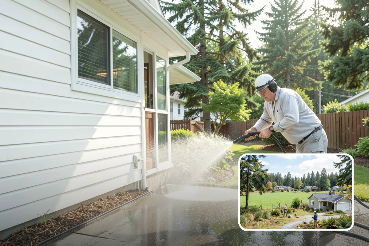 Sidewalk Gum Removal in Lyman, Skagit County, WA - Removes unsightly black gum spots completely