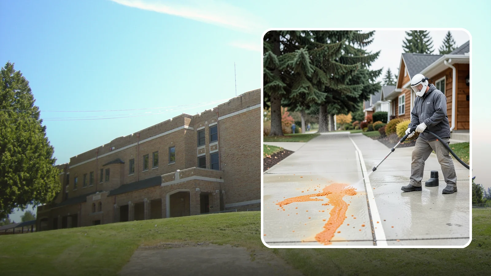 Sidewalk Gum Removal in Maple Valley, King County, WA - We blast away stuck-on gum from Washington commercial sidewalks, leaving smooth, spot-free walkways for your customers.