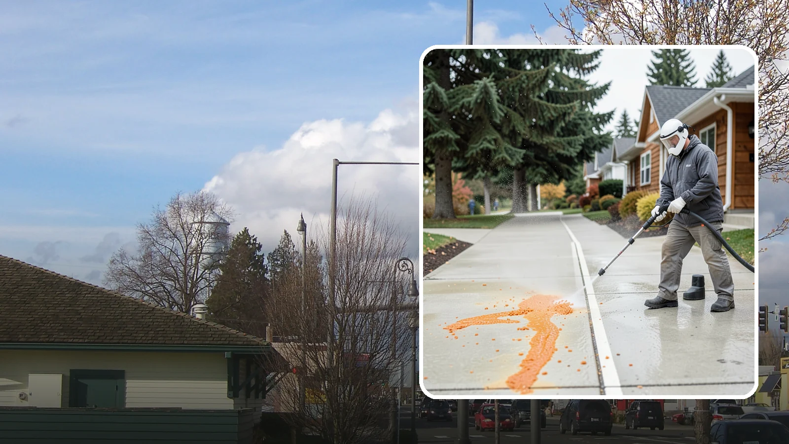 Sidewalk Gum Removal in Marysville, Snohomish County, WA - We blast away stuck-on gum from Washington commercial sidewalks, leaving smooth, spot-free walkways for your customers.