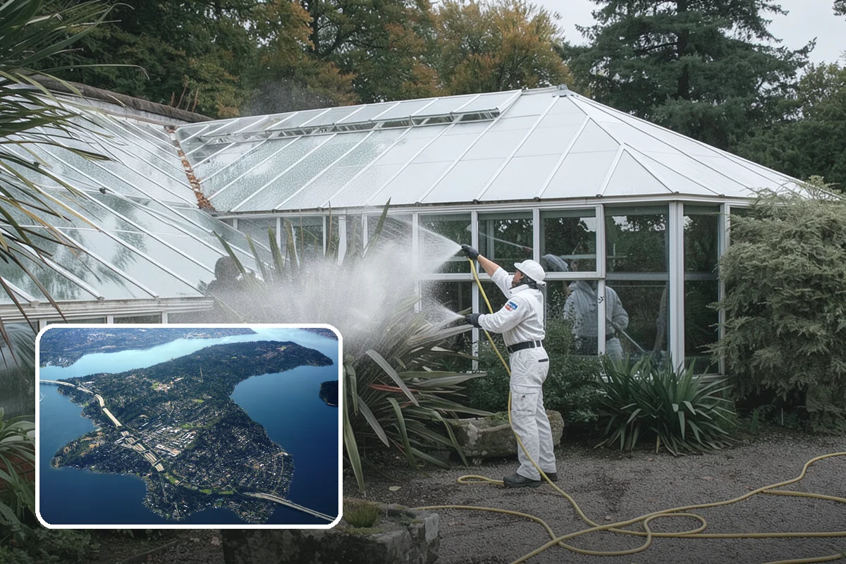 Sidewalk Gum Removal in Mercer Island, King County, WA - Removes unsightly black gum spots completely
