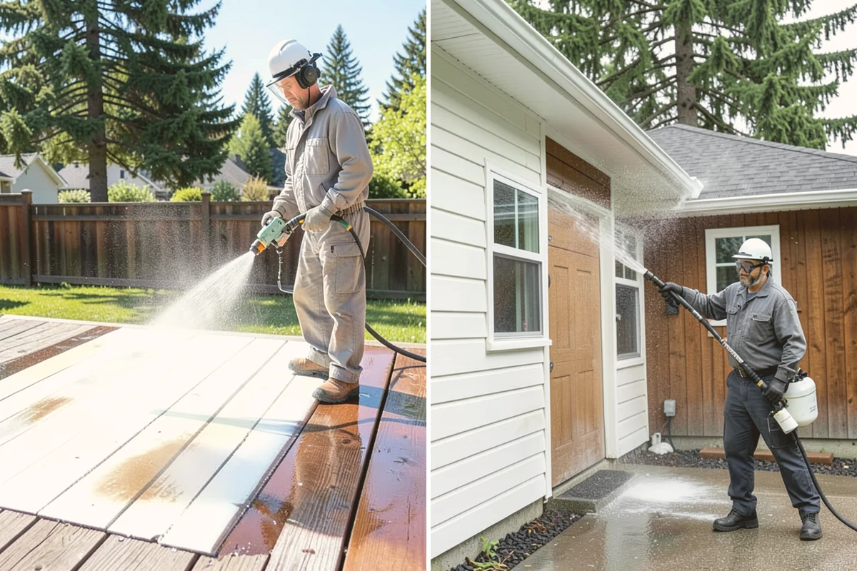 Sidewalk Gum Removal in Milton, King County, WA - Mark and count gum spots along the walkway