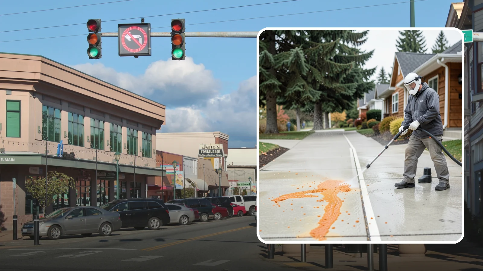 Sidewalk Gum Removal in Monroe, Snohomish County, WA - We blast away stuck-on gum from Washington commercial sidewalks, leaving smooth, spot-free walkways for your customers.