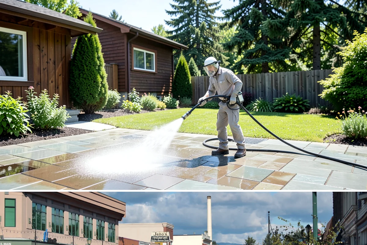 Sidewalk Gum Removal in Monroe, Snohomish County, WA - Gum removal works year-round but is most efficient in warmer months when heat softens deposits faster.