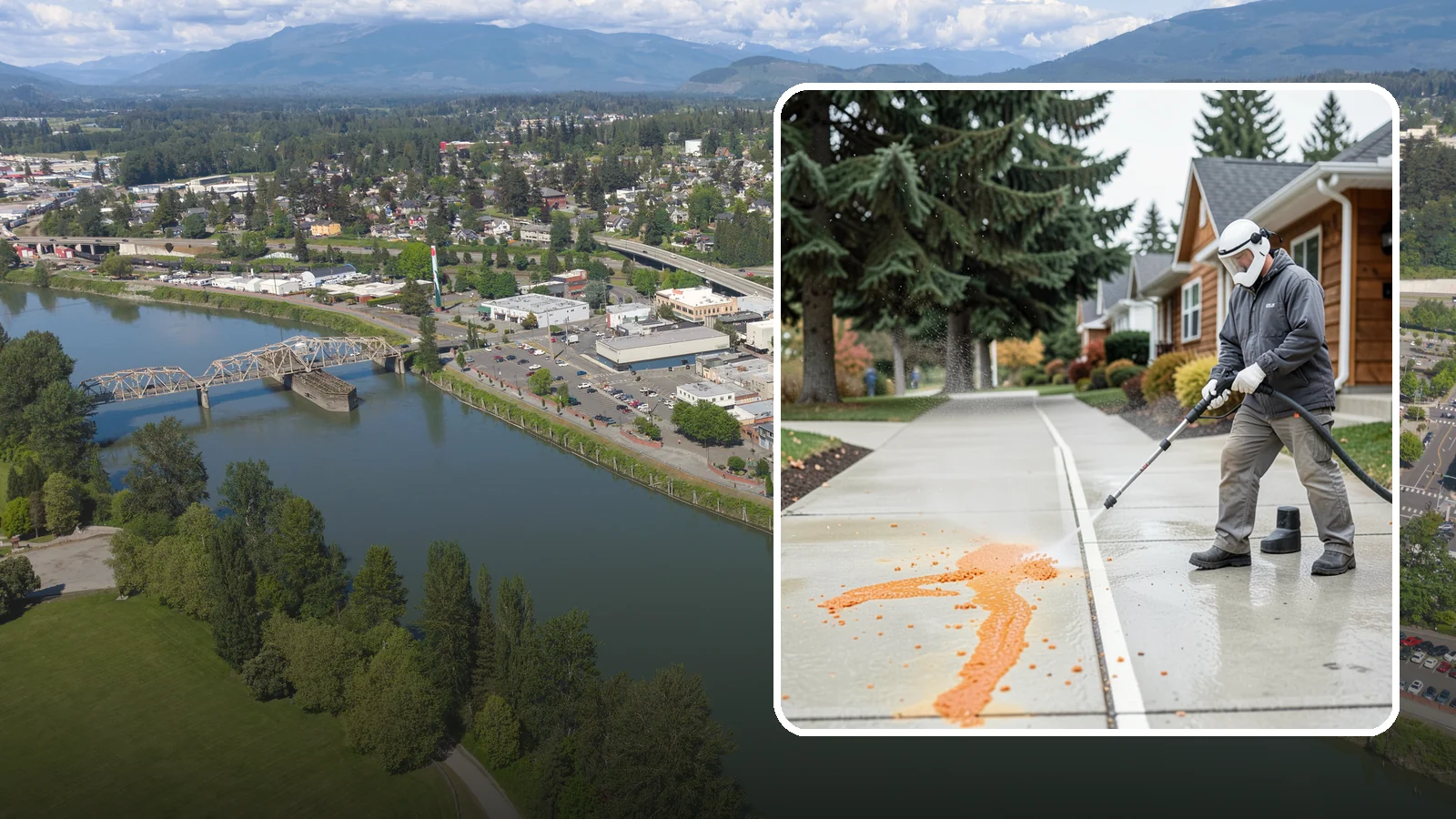 Sidewalk Gum Removal in Mount Vernon, Skagit County, WA - We blast away stuck-on gum from Washington commercial sidewalks, leaving smooth, spot-free walkways for your customers.