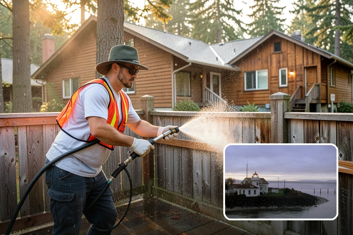 Sidewalk Gum Removal in Mukilteo, Snohomish County, WA - Removes unsightly black gum spots completely
