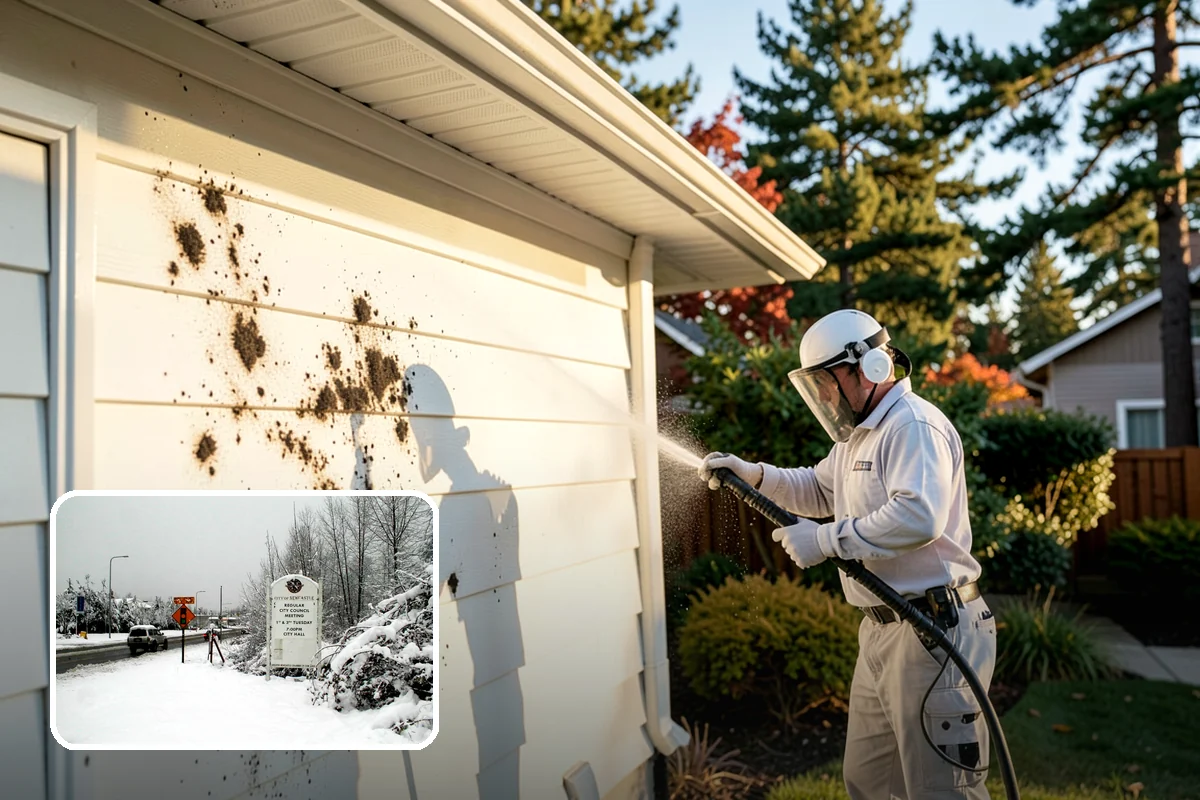 Sidewalk Gum Removal in Newcastle, King County, WA - Removes unsightly black gum spots completely