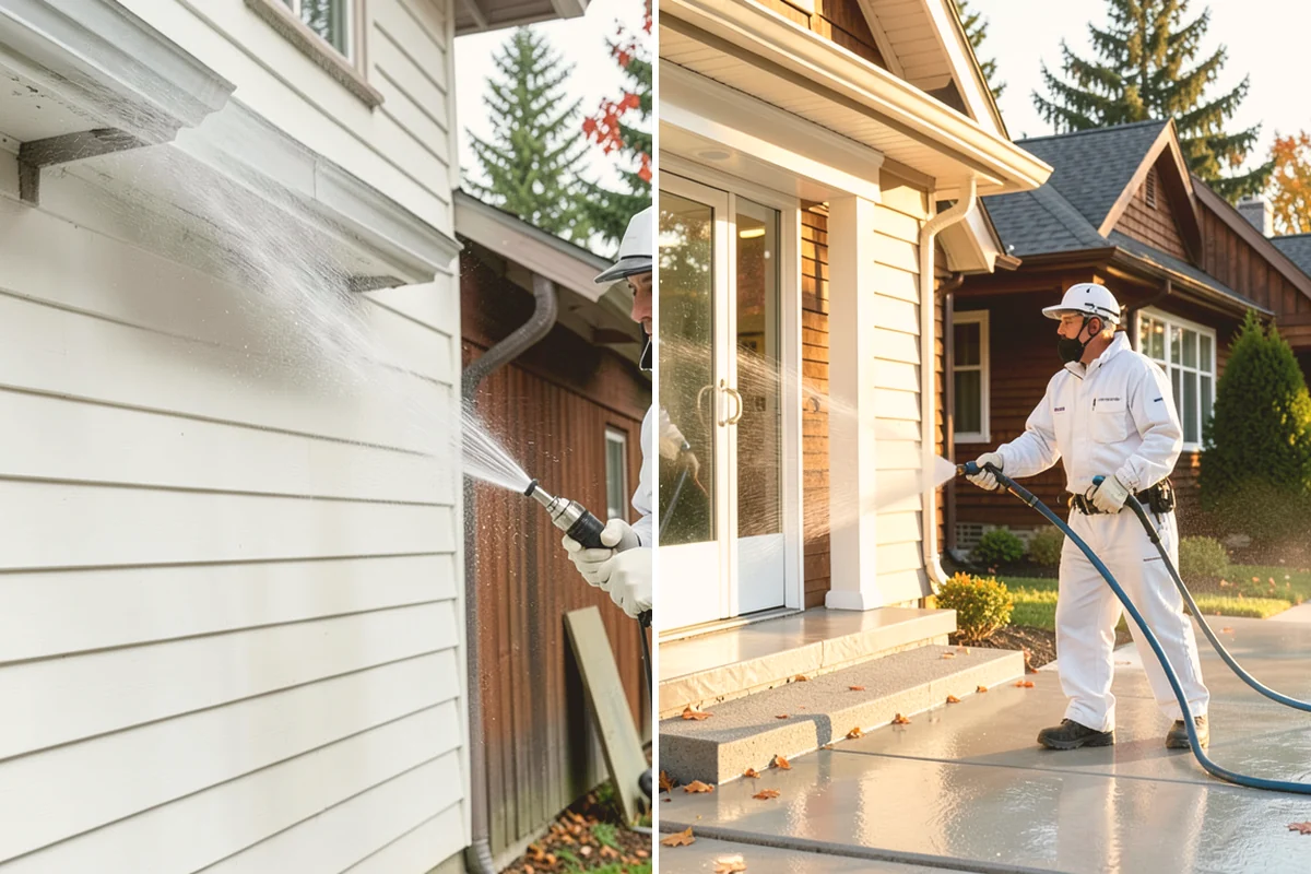 Sidewalk Gum Removal in Newcastle, King County, WA - Mark and count gum spots along the walkway