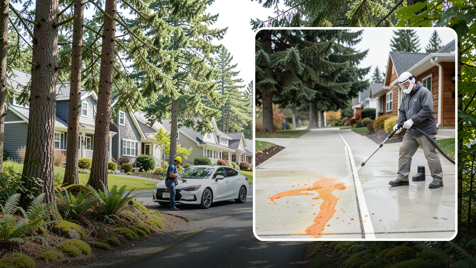 Sidewalk Gum Removal in Normandy Park, King County, WA - We blast away stuck-on gum from Washington commercial sidewalks, leaving smooth, spot-free walkways for your customers.