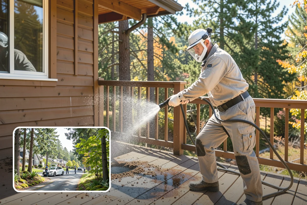 Sidewalk Gum Removal in Normandy Park, King County, WA - Removes unsightly black gum spots completely