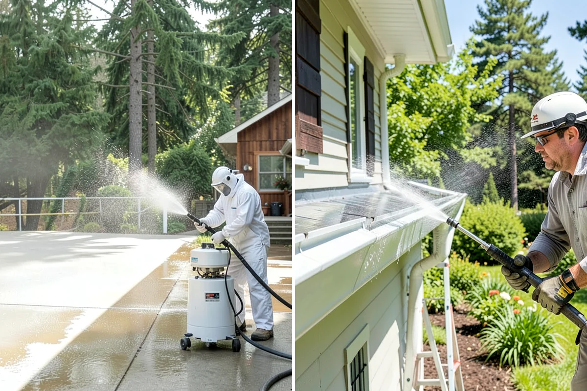 Sidewalk Gum Removal in Normandy Park, King County, WA - Mark and count gum spots along the walkway