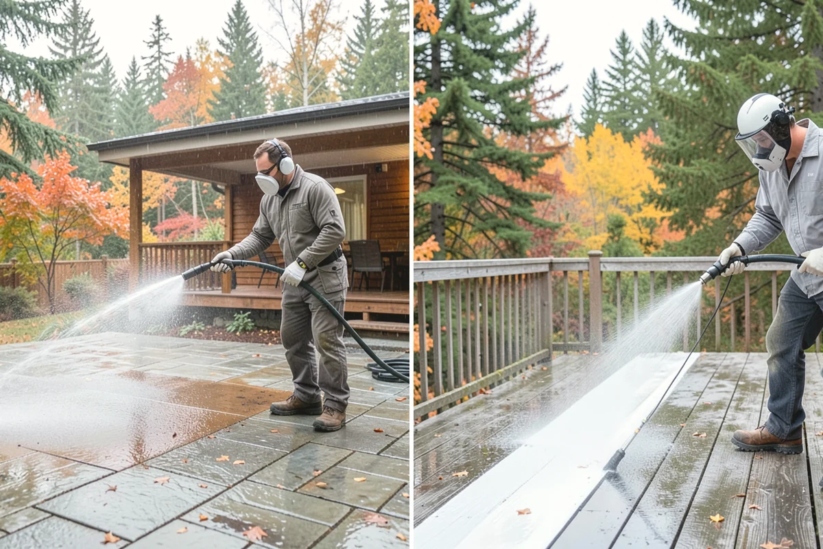 Sidewalk Gum Removal in North Bend, King County, WA - Mark and count gum spots along the walkway