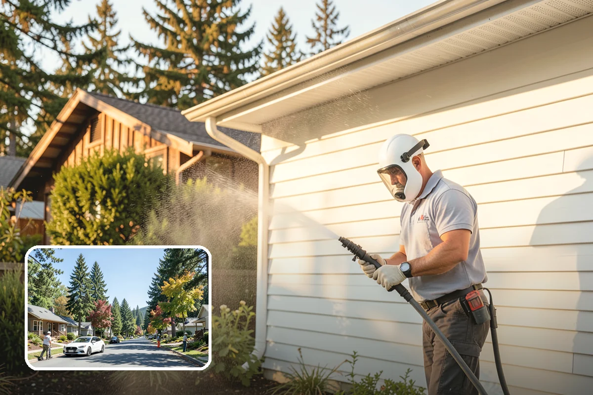 Sidewalk Gum Removal in Orting, Pierce County, WA - Removes unsightly black gum spots completely