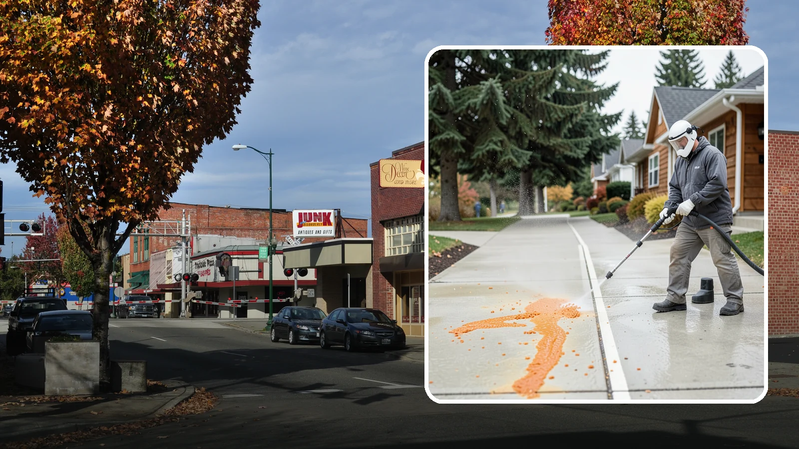 Sidewalk Gum Removal in Puyallup, Pierce County, WA - We blast away stuck-on gum from Washington commercial sidewalks, leaving smooth, spot-free walkways for your customers.